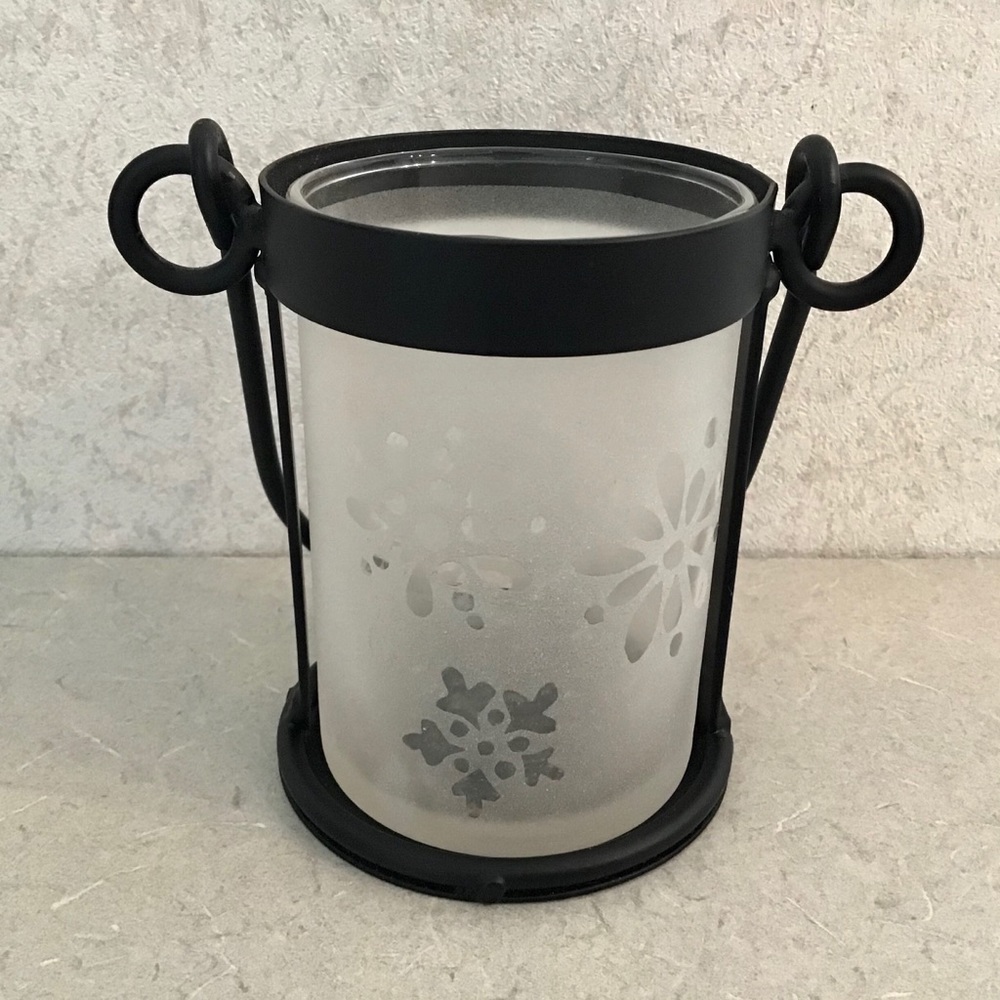 2/$20 Frosted Glass Open Top Container with Black Holder